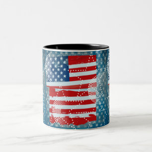 Caneca De Café Em Dois Tons Bandeira Americana