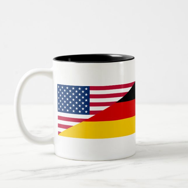 Caneca De Café Em Dois Tons Bandeira americana alemão dos E.U. Alemanha do (Esquerda)