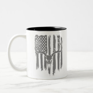 Caneca De Café Em Dois Tons Bandeira americana da caça