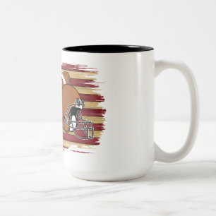 Caneca De Café Em Dois Tons Bandeira Americana do Patriótico Futebol 4 de julh