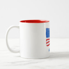 Caneca De Café Em Dois Tons Bandeira Americana Patriótica Personalizada