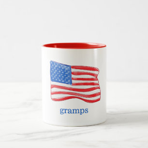 Caneca De Café Em Dois Tons Bandeira Americana Patriótica Personalizada