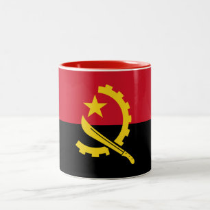 Caneca De Café Em Dois Tons Bandeira Angolana Patriótica