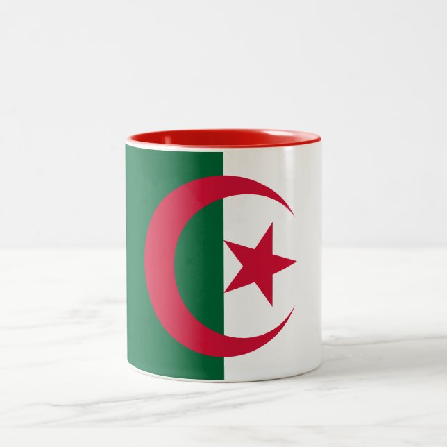 Caneca De Café Em Dois Tons Bandeira Argelina Patriótica (Centro)