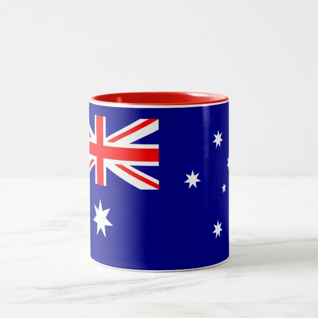 Caneca De Café Em Dois Tons Bandeira Australiana Patriótica (Centro)