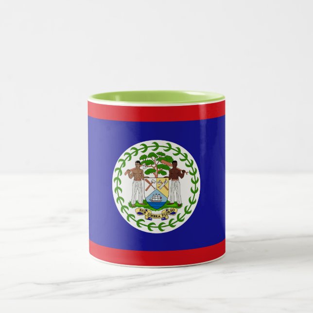 Caneca De Café Em Dois Tons Bandeira Belizenha (Centro)