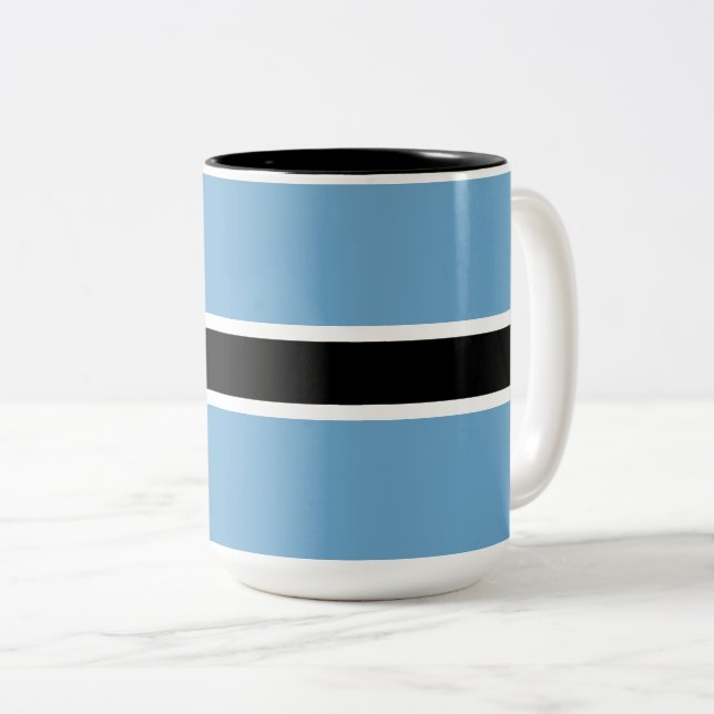 Caneca De Café Em Dois Tons Bandeira Botsuanesa (Botsuana) (Frente Esquerda)