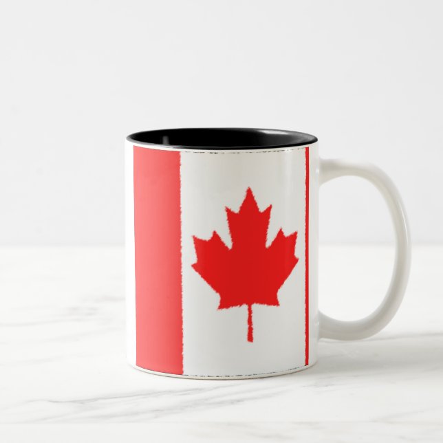 Caneca De Café Em Dois Tons Bandeira canadense (Direita)