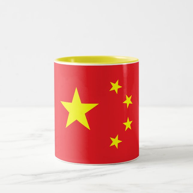 Caneca De Café Em Dois Tons Bandeira Chinesa (Centro)