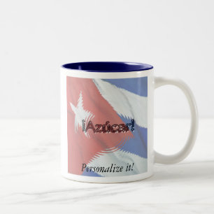 Caneca De Café Em Dois Tons Bandeira Cubana - Azucar! Personalize!
