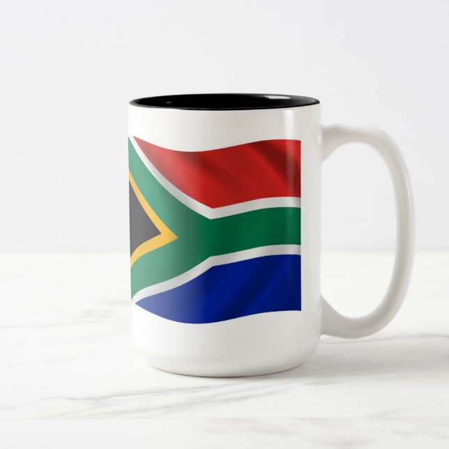 Caneca De Café Em Dois Tons Bandeira da África do Sul (Direita)