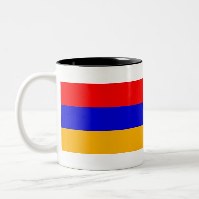 Caneca De Café Em Dois Tons Bandeira da Armênia (Esquerda)
