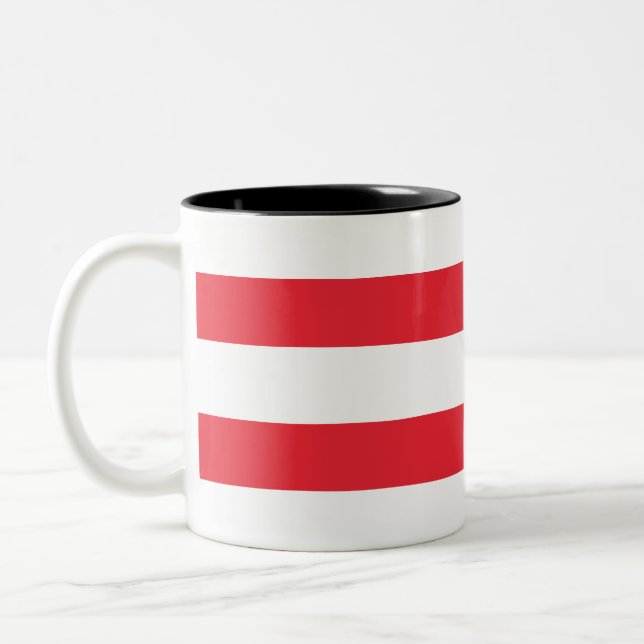 Caneca De Café Em Dois Tons Bandeira da Áustria (Esquerda)