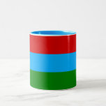 Caneca De Café Em Dois Tons Bandeira da Carélia<br><div class="desc">Bandeira Patriótica da República da Carélia.</div>