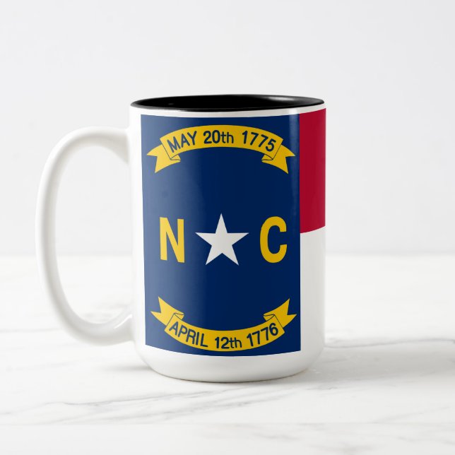 Caneca De Café Em Dois Tons Bandeira da Carolina do Norte (Esquerda)
