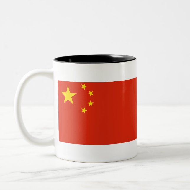 Caneca De Café Em Dois Tons Bandeira da China (Esquerda)