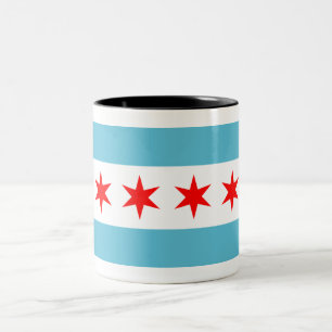 Caneca De Café Em Dois Tons Bandeira da cidade de Chicago