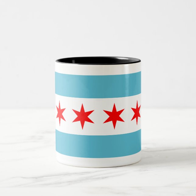 Caneca De Café Em Dois Tons Bandeira da cidade de Chicago (Centro)
