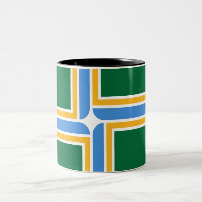Caneca De Café Em Dois Tons Bandeira da cidade de Portland (Centro)