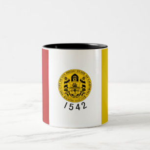 Caneca De Café Em Dois Tons Bandeira da cidade de San Diego