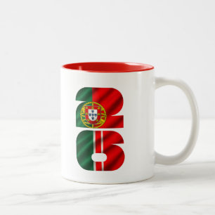Caneca De Café Em Dois Tons Bandeira da Copa do Mundo de Portugal 2026 Fã de F