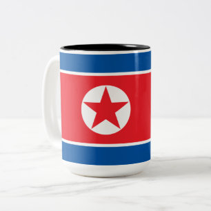 Caneca De Café Em Dois Tons Bandeira da Coreia do Norte