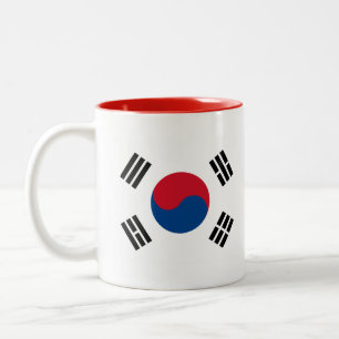 Caneca De Café Em Dois Tons Bandeira da Coreia do Sul