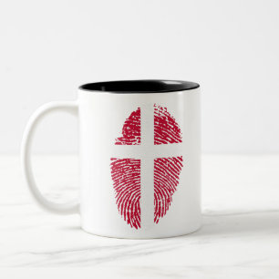 Caneca De Café Em Dois Tons Bandeira da Dinamarca Orgulho do País de Impressão