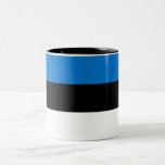 Caneca De Café Em Dois Tons Bandeira da Estônia<br><div class="desc">Bandeira patriótica da Estônia.</div>