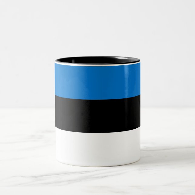 Caneca De Café Em Dois Tons Bandeira da Estônia (Centro)