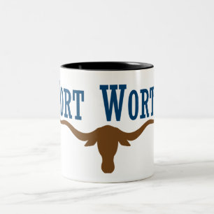 Caneca De Café Em Dois Tons Bandeira da Fort Worth