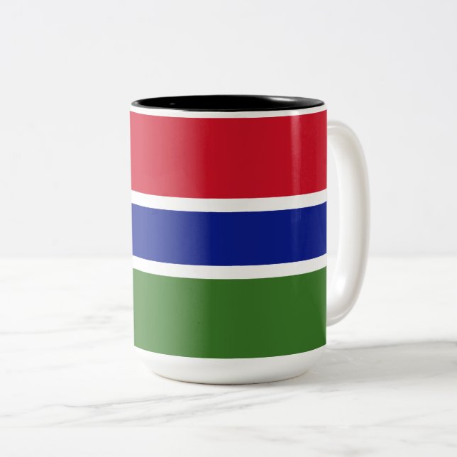 Caneca De Café Em Dois Tons Bandeira da Gâmbia (Frente Esquerda)