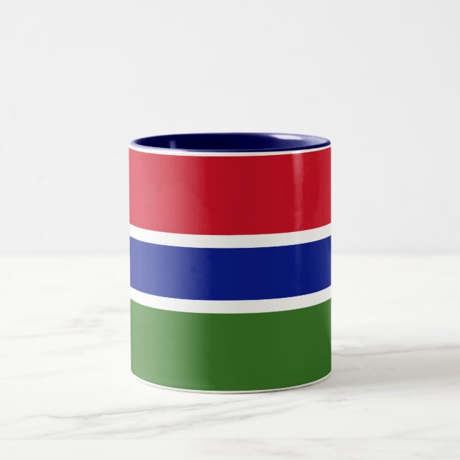 Caneca De Café Em Dois Tons Bandeira da Gâmbia (Centro)