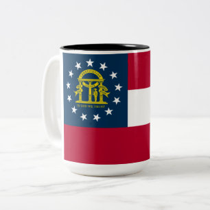 Caneca De Café Em Dois Tons Bandeira da Geórgia (Estado dos EUA)