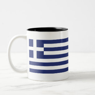 Caneca De Café Em Dois Tons Bandeira da Grécia