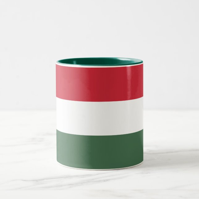 Caneca De Café Em Dois Tons Bandeira da Hungria (Centro)