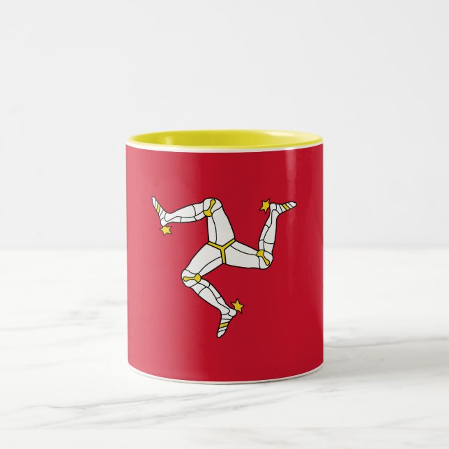 Caneca De Café Em Dois Tons Bandeira da Ilha de Man (Centro)