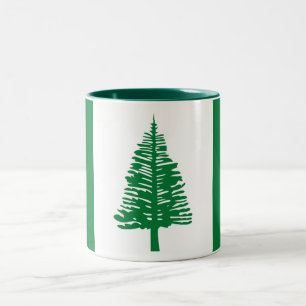Caneca De Café Em Dois Tons Bandeira da Ilha Norfolk
