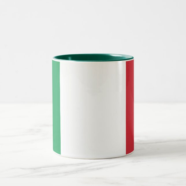 Caneca De Café Em Dois Tons Bandeira da Itália (Centro)