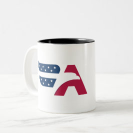 Caneca De Café Em Dois Tons Bandeira da Letra A da Águia Americana Patriótica