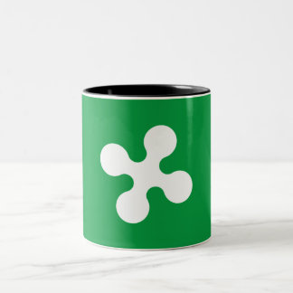 Caneca De Café Em Dois Tons Bandeira da Lombardia (Itália)