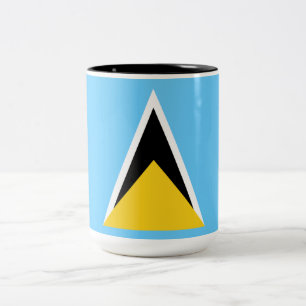 Caneca De Café Em Dois Tons Bandeira da Lúcia Santo (Rua Lúcia) (Caribe)