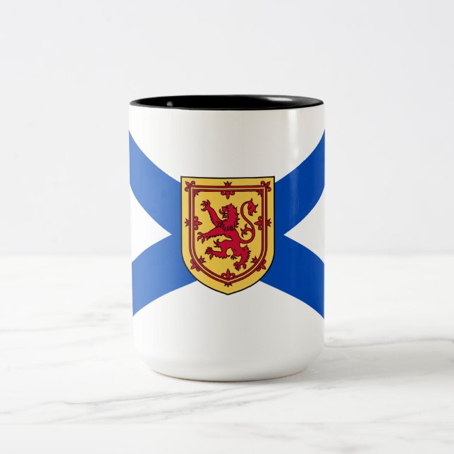 Caneca De Café Em Dois Tons Bandeira da Nova Escócia (Província do Canadá) (Centro)
