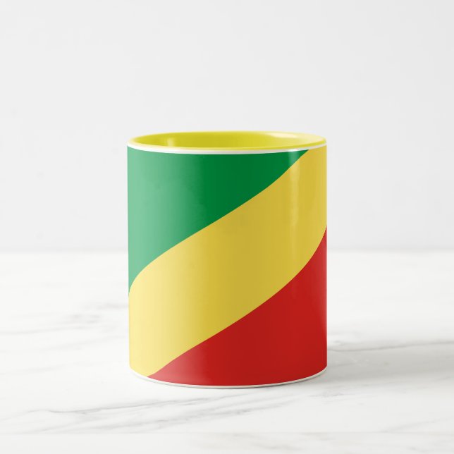 Caneca De Café Em Dois Tons Bandeira da República do Congo (Centro)
