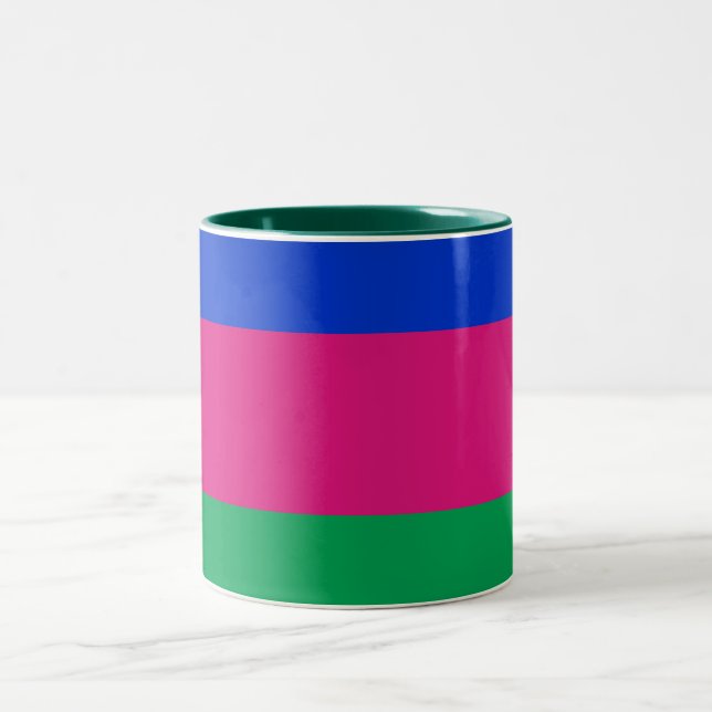 Caneca De Café Em Dois Tons Bandeira da República Popular de Kuban (Centro)