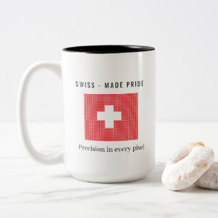 Caneca De Café Em Dois Tons Bandeira da Suiça