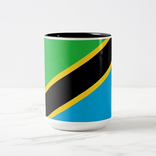 Caneca De Café Em Dois Tons Bandeira da Tanzânia (Centro)