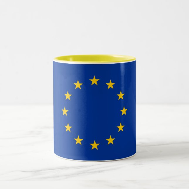 Caneca De Café Em Dois Tons Bandeira da União Europeia (Centro)