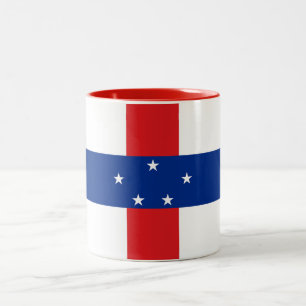 Caneca De Café Em Dois Tons Bandeira das Antilhas Neerlandesas