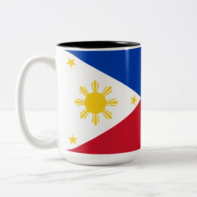 Caneca De Café Em Dois Tons Bandeira das Filipinas (Esquerda)